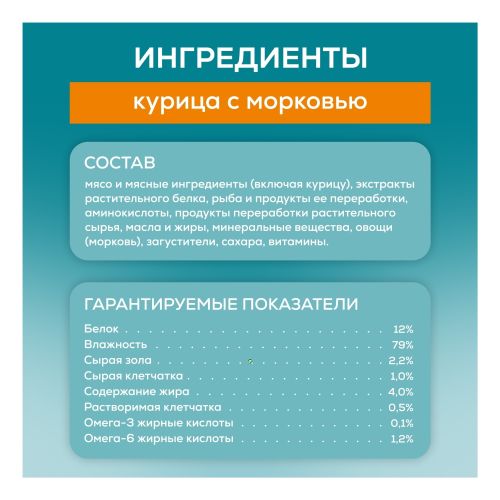 Влажный корм Purina One для домашних кошек с курицей и морковью 75 г