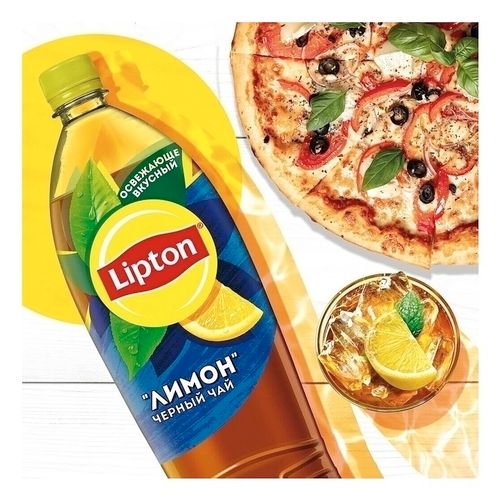 Холодный чай Lipton черный со вкусом лимона 1,5 л
