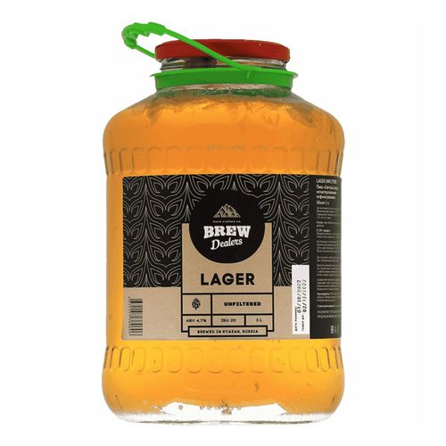 Пиво Brew Dealers Lager светлое нефильтрованное пастеризованное 3 л