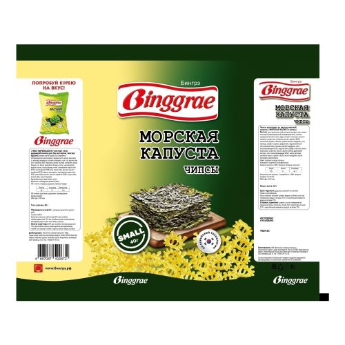 Чипсы пшеничные Binggrae Морская капуста 40 г