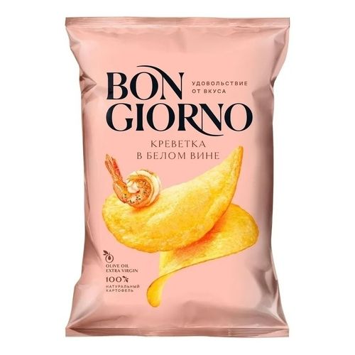 Чипсы картофельные Bon Giorno креветка в белом вине 80 г