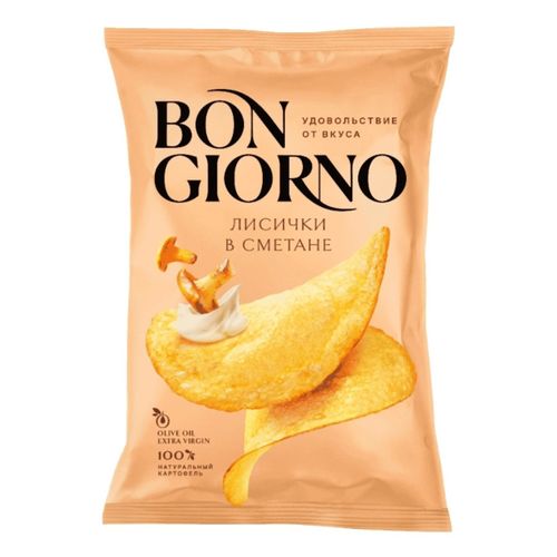 Чипсы картофельные Bon Giorno лисички в сметане 80 г