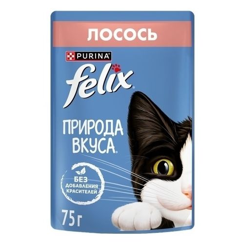 Влажный корм Felix Природа вкуса с лососем в соусе для кошек 75 г