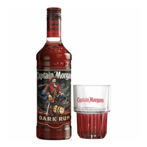 Ром Captain Morgan Dark 40% 700 мл + Стакан