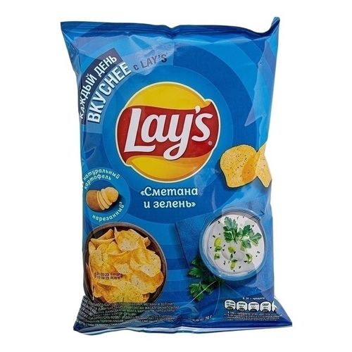 Чипсы картофельные Lay's сметана и зелень 70 г