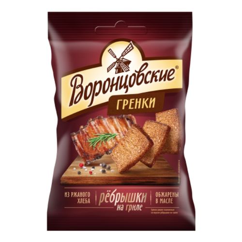 Гренки ржано-пшеничные Воронцовские ребра свиные на гриле 60 г