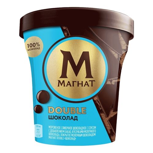 Мороженое сливочное Инмарко Магнат Double шоколадное БЗМЖ 310 г