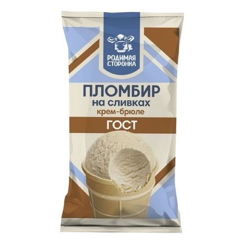 Мороженое пломбир Родимая Сторонка Крем-брюле БЗМЖ 80 г