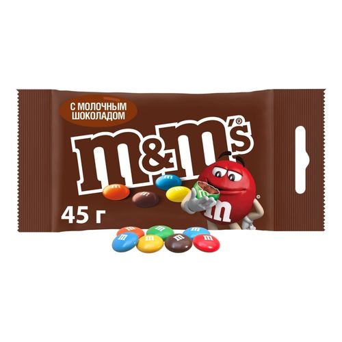 Конфеты драже M&M's с молочным шоколадом 45 г
