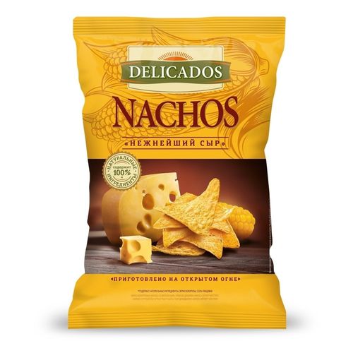 Чипсы кукурузные Delicados Nachos Нежнейший сыр 150 г