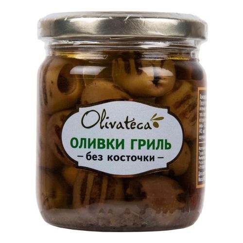 Оливки Olivateca гриль зеленые без косточки в масле 180 г