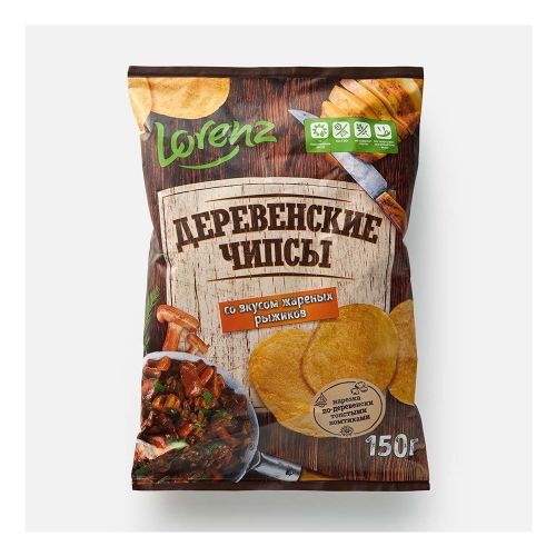 Чипсы картофельные Lorenz Деревенские чипсы со вкусом жареных рыжиков 150 г