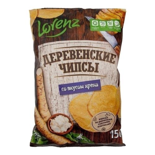 Чипсы картофельные Lorenz Деревенские чипсы со вкусом хрена 150 г