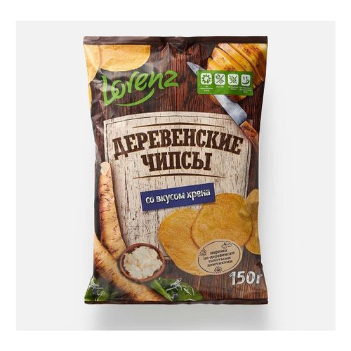 Чипсы картофельные Lorenz Деревенские чипсы со вкусом хрена 150 г