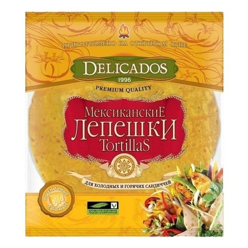 Лепешки Delicados Tortillas Мексиканские пшеничные сырные 65 г х 6 шт