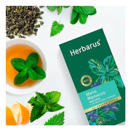 Чай зелёный Herbarus Улун мята-мелисса в пакетиках 2 г х 24 шт