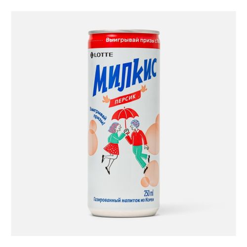 Газированный напиток Lotte Milkis со вкусом персика 250 мл