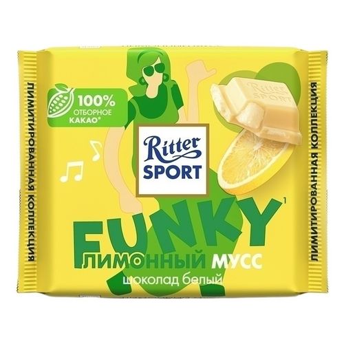Шоколад Ritter Sport белый лимонный мусс 100 г