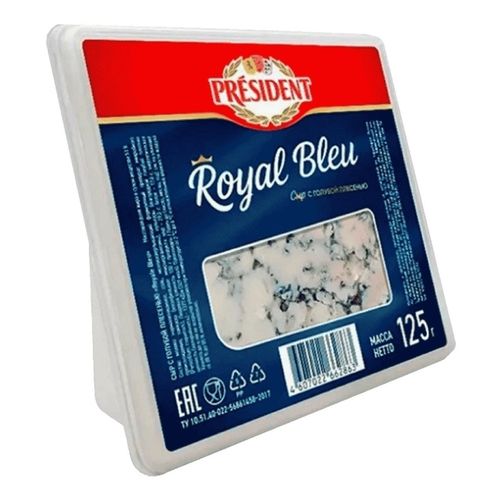 Сыр мягкий President Royal Blue с голубой плесенью 55% БЗМЖ 125 г