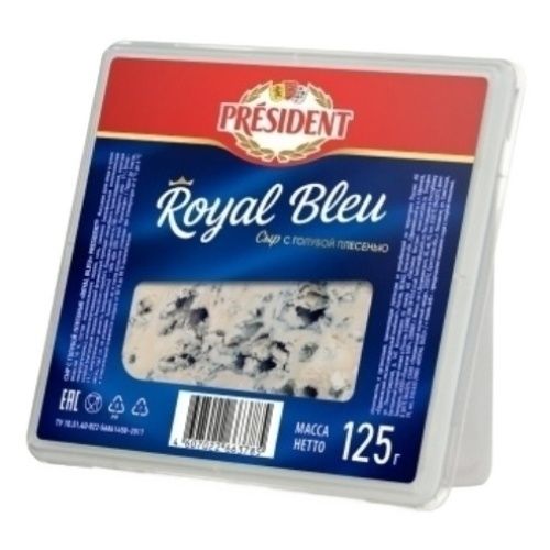 Сыр мягкий President Royal Blue с голубой плесенью 55% БЗМЖ 125 г
