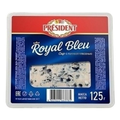 Сыр мягкий President Royal Blue с голубой плесенью 55% БЗМЖ 125 г