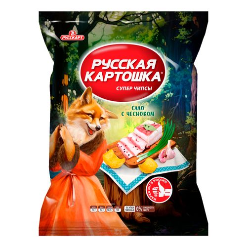 Чипсы картофельные Русская Картошка сало с чесноком 105 г