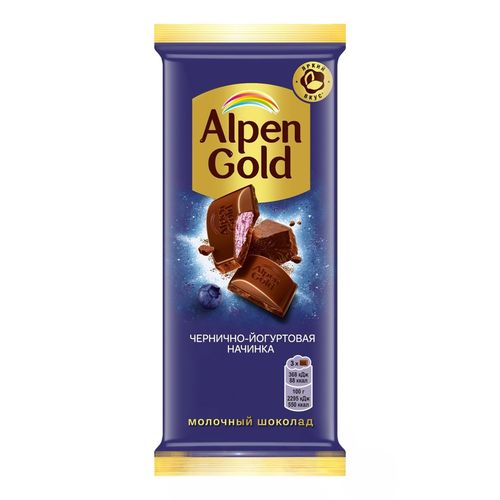 Шоколад Alpen Gold молочный с чернично-йогуртовой начинкой 80 г