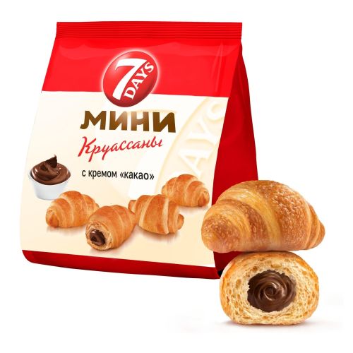 Мини круассаны 7 Days с кремом какао 265 г