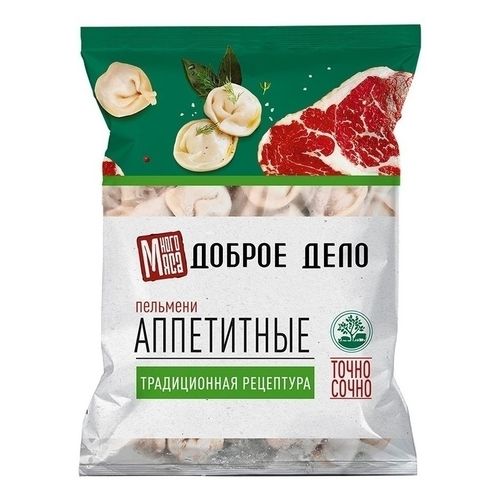 Пельмени Доброе Дело Много мяса Аппетитные из свинины, телятины и говядины 750 г