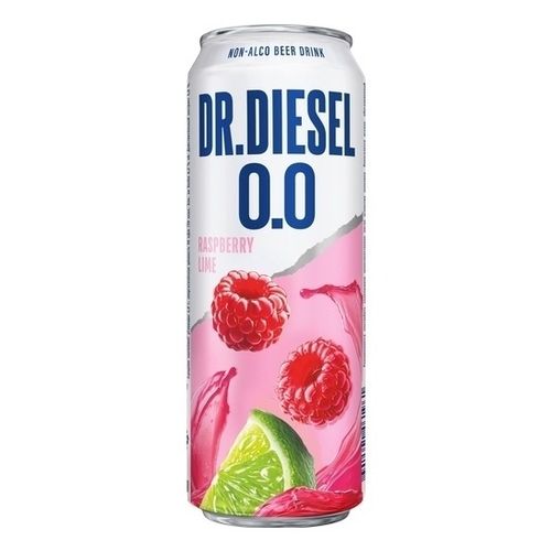 Пивной напиток безалкогольный Doctor Diesel малина-лайм светлый фильтрованный пастеризованный 430 мл