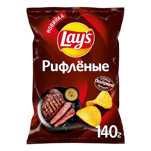 Чипсы картофельные Lay's Стейк Рибай с перечным соусом 140 г
