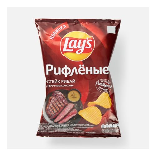 Чипсы картофельные Lay's Стейк Рибай с перечным соусом 140 г