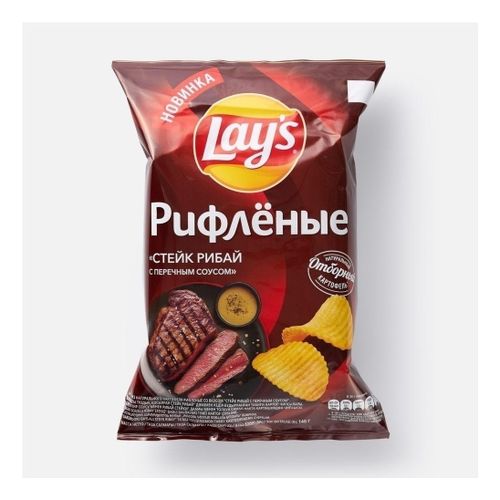 Чипсы картофельные Lay's Стейк Рибай с перечным соусом 140 г