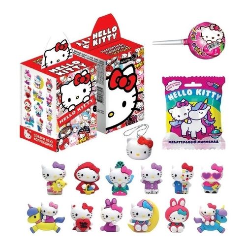 Мармелад Hello Kitty с карамелью на палочке жевательный с игрушкой 42 г