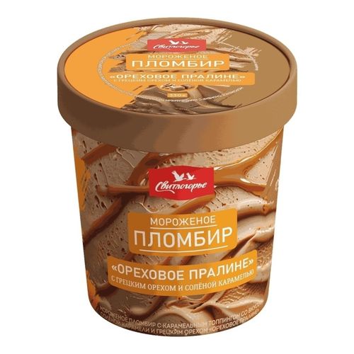 Мороженое пломбир Свитлогорье Ореховое пралине БЗМЖ 330 г