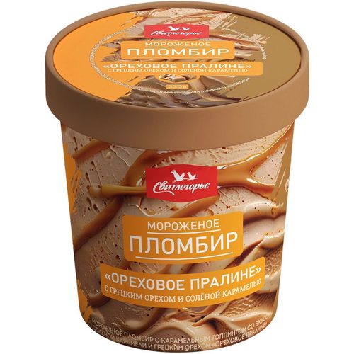 Мороженое пломбир Свитлогорье Ореховое пралине БЗМЖ 330 г