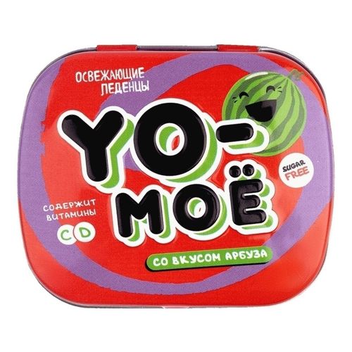 Конфеты леденцовые Yo-Moе освежающие со вкусом арбуза 16 г
