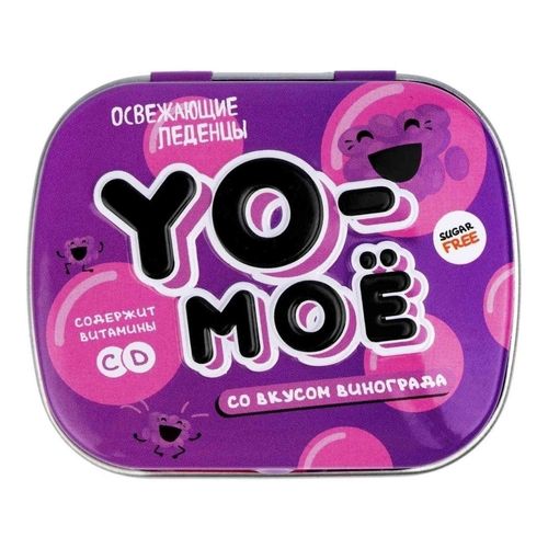 Конфеты леденцовые Yo-Moе освежающие со вкусом винограда 16 г