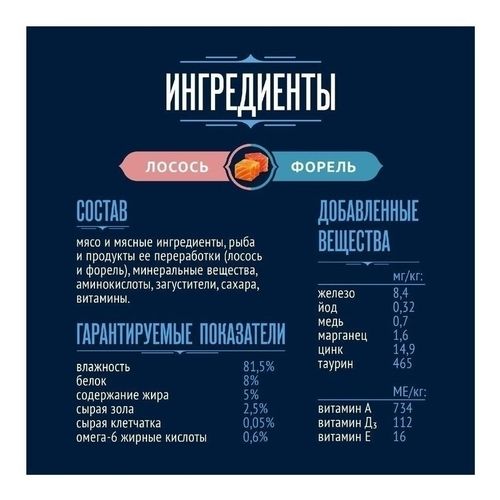 Влажный корм Felix Вкусный паштет для взрослых кошек со вкусом лосося и форели 75 г