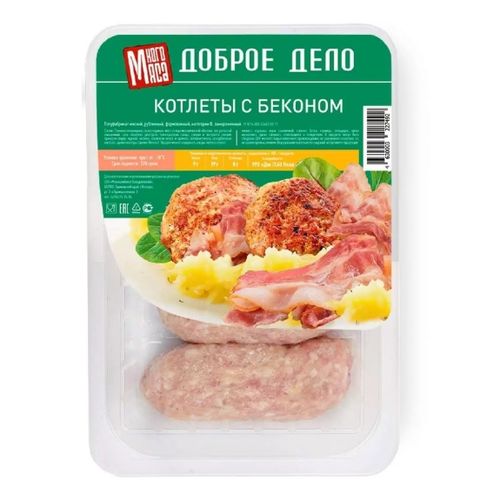 Котлеты из свинины Доброе дело с беконом охлаждённые 400 г