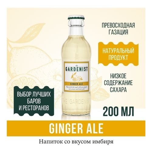 Газированный напиток The Gardenist Имбирный эль 200 мл