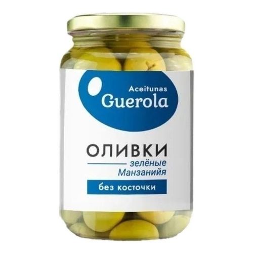 Оливки Aceitunas Guerola зеленые без косточки со вкусом анчоуса 340 г