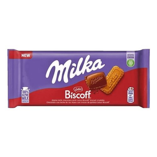 Шоколад Milka молочный с кусочками печенья 90 г
