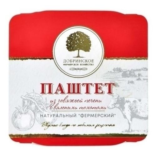 Паштет Добринское Фермерский из говяжьей печени с вялеными томатами 100 г