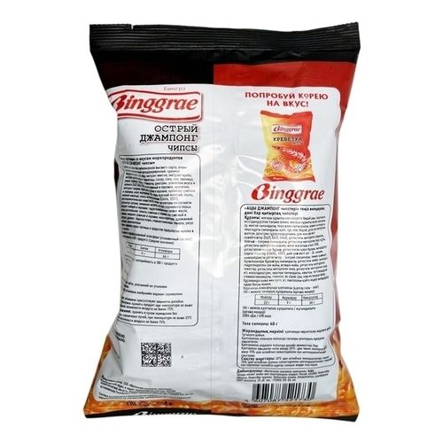 Чипсы пшеничные Binggrae Джанпонг Острый со вкусом морепродуктов 40 г