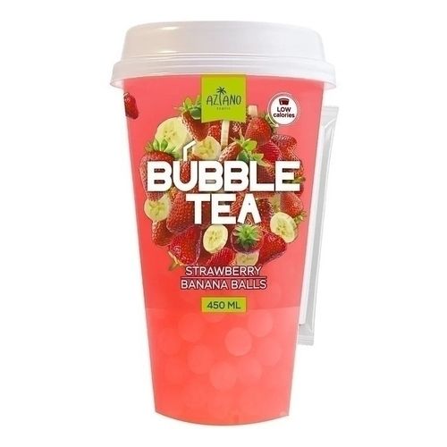 Холодный чай Aziano Bubble Tea Клубника-Банан 450 мл