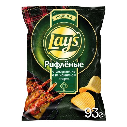 Чипсы картофельные Lay's рифленые лангустины в пикантном соусе 93 г