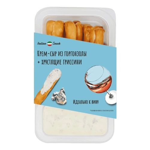 Крем-сыр Italian snack Дениз Ричардс пармезан с миндалем-гриссини 55% БЗМЖ 50 г