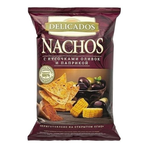 Начос кукурузные Delicados Nachos с кусочками оливок и паприкой 150 г
