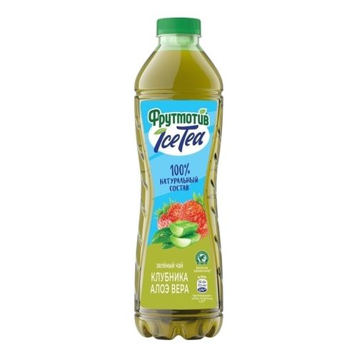 Холодный чай Фрутмотив IceTea Клубника и алоэ вера зелёный 1 л